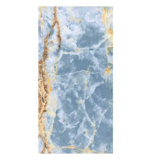 Striking Blue Gold Sky Marble Effect 60x120cm Wall & Floor Porcelain Tile