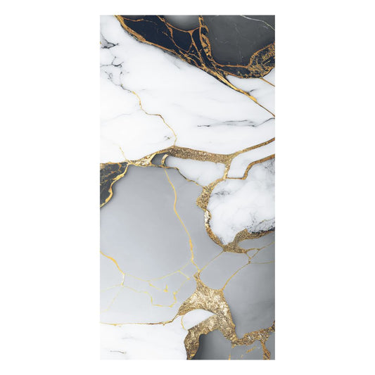 Striking Grey & White With Gold Veins Porcelain Wall & Floor Tile 60x120cm